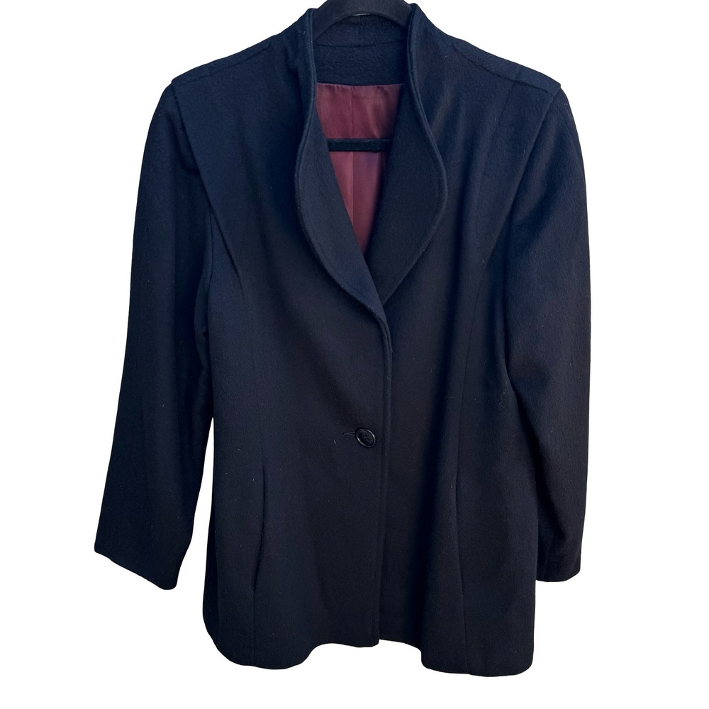 Nordstrom Vintage Wool Minimalist Quiet Luxury Dark Academia Shawl Collar Coat